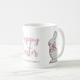 Caneca De Café Coelho Rosa Fofo Feliz Páscoa