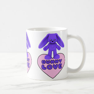 Caneca De Café Coelho roxo do amor do coelho bonito