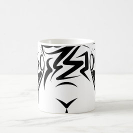 Caneca De Café Coelho Tribal Negro e Branco