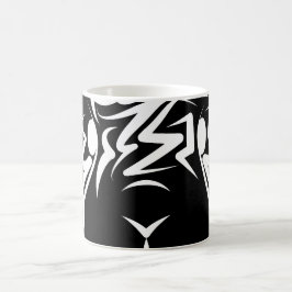 Caneca De Café Coelho Tribal Negro e Branco