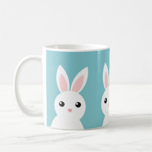 Caneca De Café Coelhos bonitos sobre fundo azul Mug