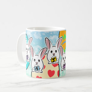Caneca De Café Coelhos de Páscoa em Forma de Ovo