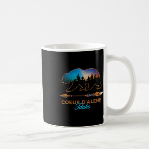 Caneca De Café Coeur D'alene Idaho Urso Estrela Noite Viagem Lem