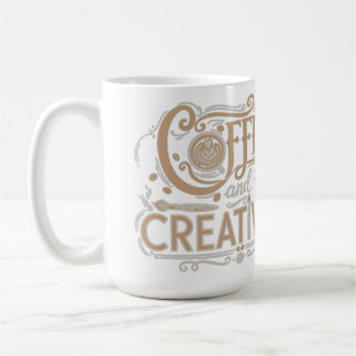 Caneca De Café Coffee and Creativity Typography