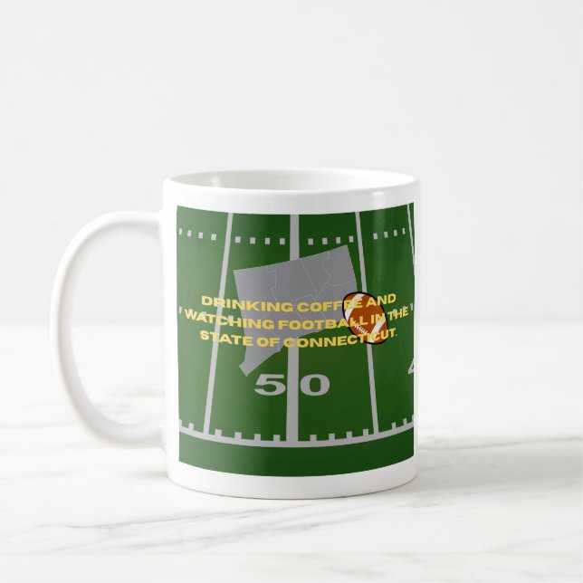 Caneca De Café Coffee and Football in Connecticut  (Esquerda)