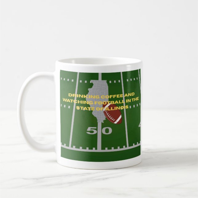 Caneca De Café Coffee and Football in Illinois (Esquerda)