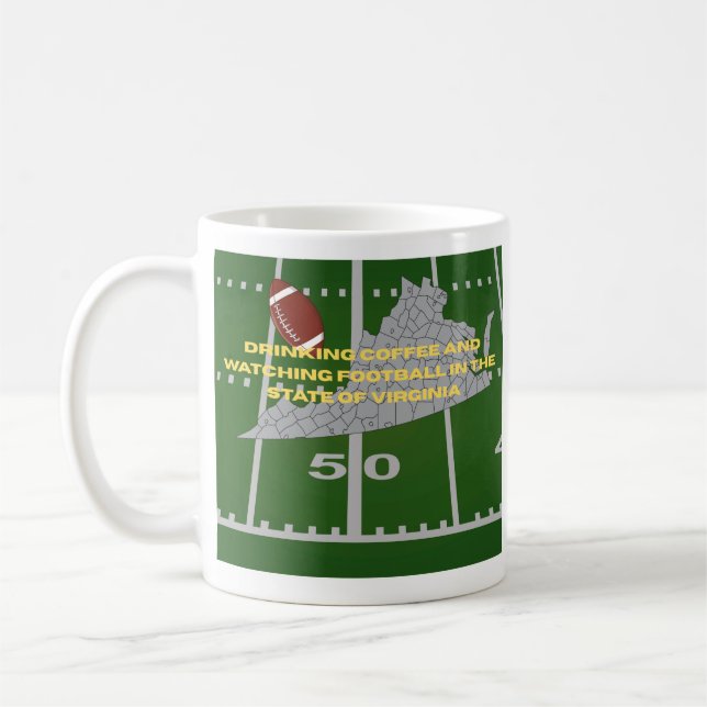Caneca De Café Coffee and Football in Virginia  (Esquerda)