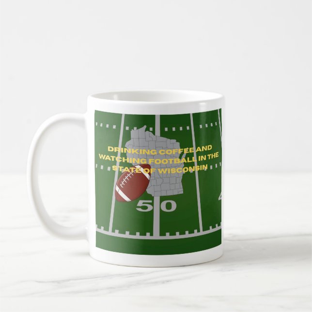 Caneca De Café Coffee and Football in Wisconsin  (Esquerda)