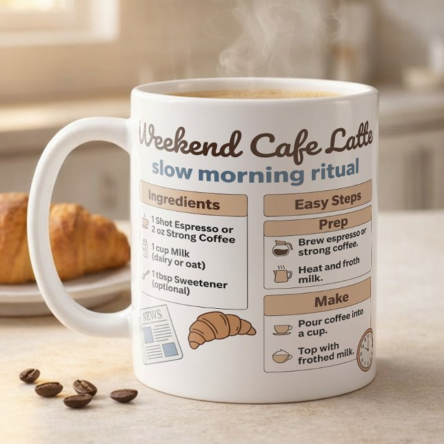 Caneca De Café Coffee Bar Latte Recipe Slow Morning (Criador carregado)