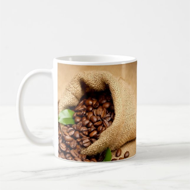 Caneca De Café Coffee Beans Bag Sticker – Rustic Coffee Lover  (Esquerda)