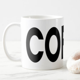 Caneca De Café COFFEE Black Typography  