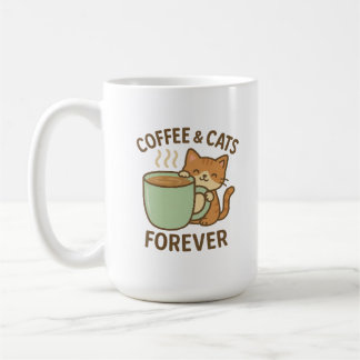 Caneca De Café Coffee & Cats Forever Cute Cat Mug ☕🐾