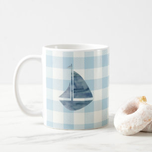 Caneca De Café Coffee Coffee Cupg Blue Gingham