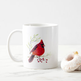 Caneca De Café Coffee Coffee De Arte Por Aquarela De Aves Cardinh