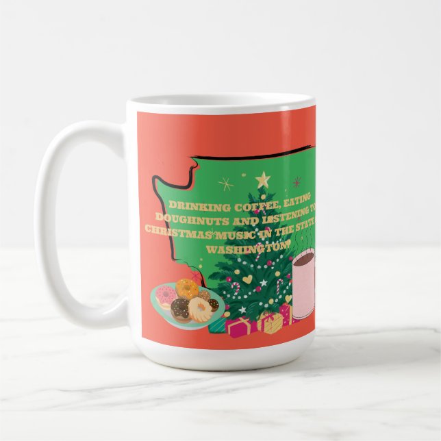 Caneca De Café Coffee, Donuts and Christmas Music in Washington  (Esquerda)