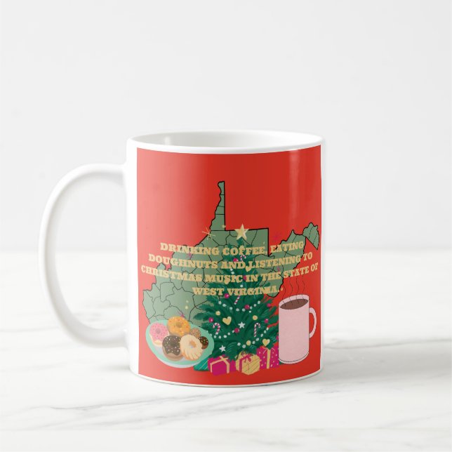 Caneca De Café Coffee, Donuts, Christmas Music in West Virginia  (Esquerda)