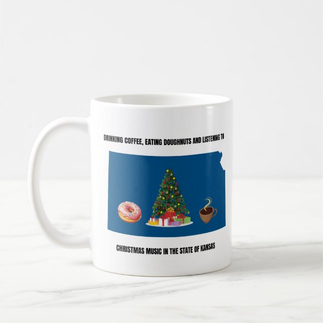 Caneca De Café Coffee, Doughnuts and Christmas Music in Kansas (Esquerda)