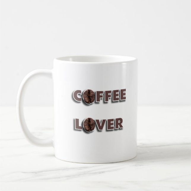 Caneca De Café Coffee Lover Design with Real Bean (Esquerda)