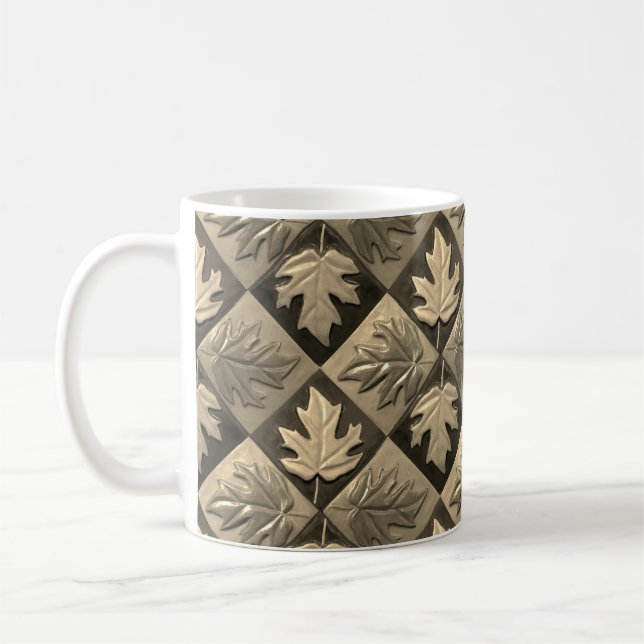 Caneca De Café Coffee Mug com Design de folha Sepia Maple (Esquerda)
