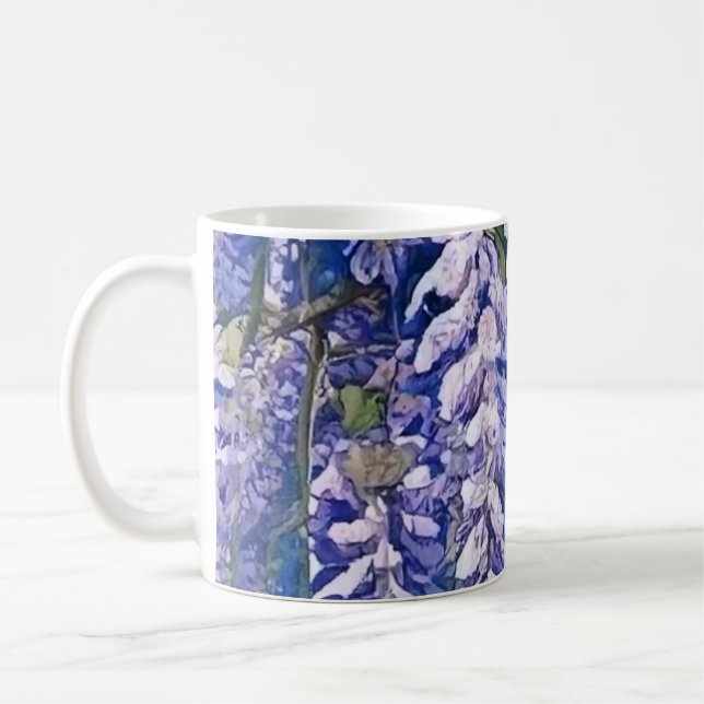 Caneca De Café Coffee Mug com Design Wisteria Blossom (Esquerda)