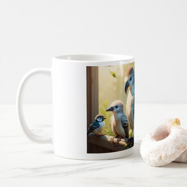 Caneca De Café Coffee Mug com Pássaros (Com Donut)