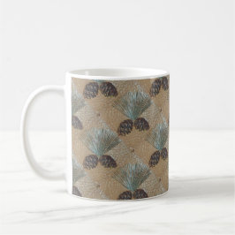 Caneca De Café Coffee Mug com Pinecone Design