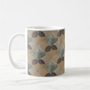 Caneca De Café Coffee Mug com Pinecone Design