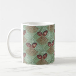 Caneca De Café Coffee Mug com Pinecone Design