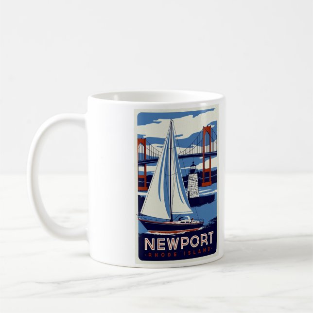 Caneca De Café Coffee Mug da Ilha Newport Rhode - Tamanho 11oz (Esquerda)