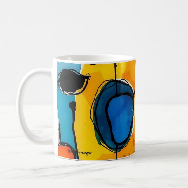 Caneca De Café Coffee Mug de café "Abstrato Sunrise" por DAKimage (Esquerda)