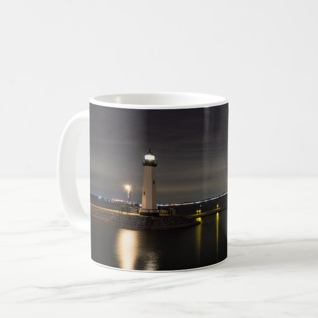Caneca De Café Coffee Mug, Farol de Rockwall (Frente Esquerda)