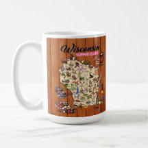 Coffee Mug - Mapa do Clube de Apoio de Wisconsin