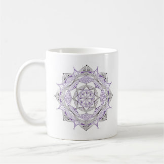 Caneca De Café Coffee Mug Original Mandala Design 2-sided Purple