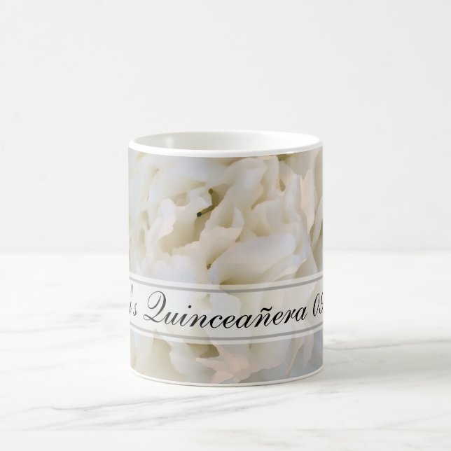 Caneca De Café Coffee Mug White Floral Quinceañera (Centro)