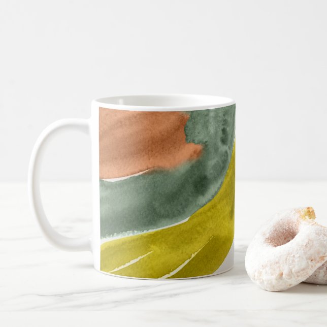 Caneca De Café Coffee Personalizado Por Aquarela De Tonalidade (Com Donut)