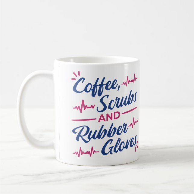 Caneca De Café Coffee, Scrubs & Rubber Gloves Mug – Nurse Life Gi (Esquerda)