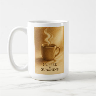 Caneca De Café Coffee & Sunshine – Cozy Morning Sepia Art