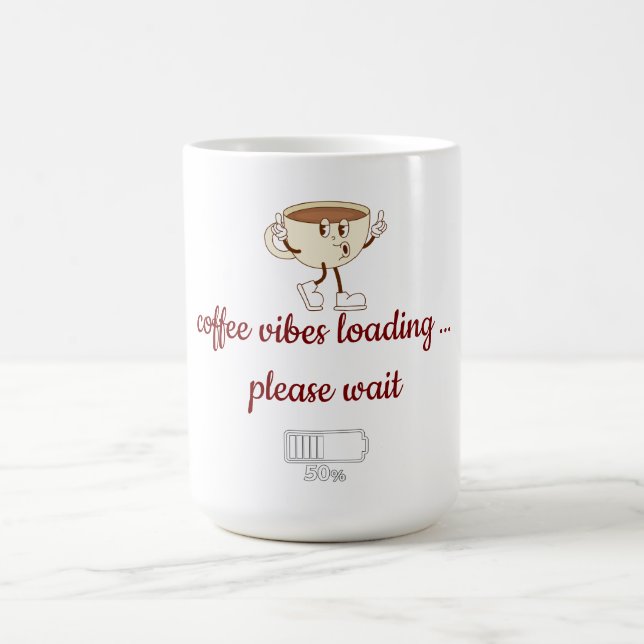 Caneca De Café Coffee Vibes Loading – Minimal Coffee Mug  (Centro)