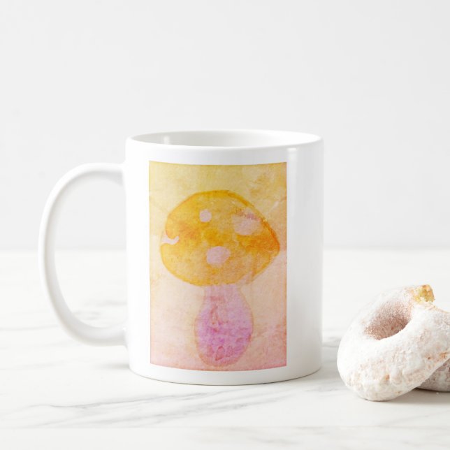 Caneca De Café Cogumelo Cor de Água Cor de Laranja Cor Cor Cor de (Com Donut)