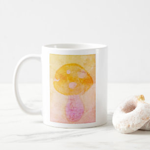 Caneca De Café Cogumelo Laranja Brilhante