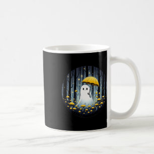 Caneca De Café Cogumelo Spooky Fantasma Halloween Amarelo Umbrell