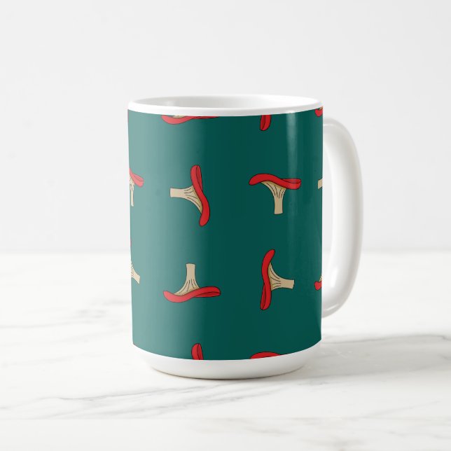 Caneca De Café Cogumelo Vermelho (Frente Esquerda)