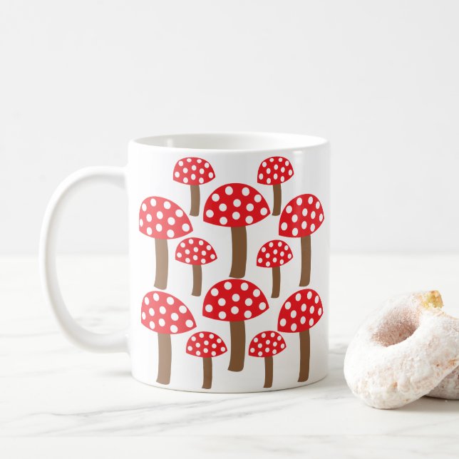 Caneca De Café Cogumelo Vermelho (Com Donut)