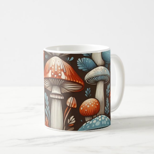Caneca De Café Cogumelos Americana (Frente Esquerda)