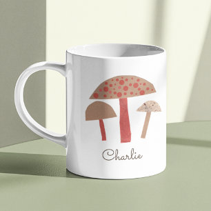 Caneca De Café Cogumelos do século médio retrô, inspirados na saf