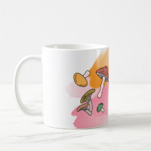 Caneca De Café Cogumelos: pintura aquosa