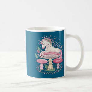 Caneca De Café Cogumelos Unicórnio Fantasia Flora Borboletas Sonh