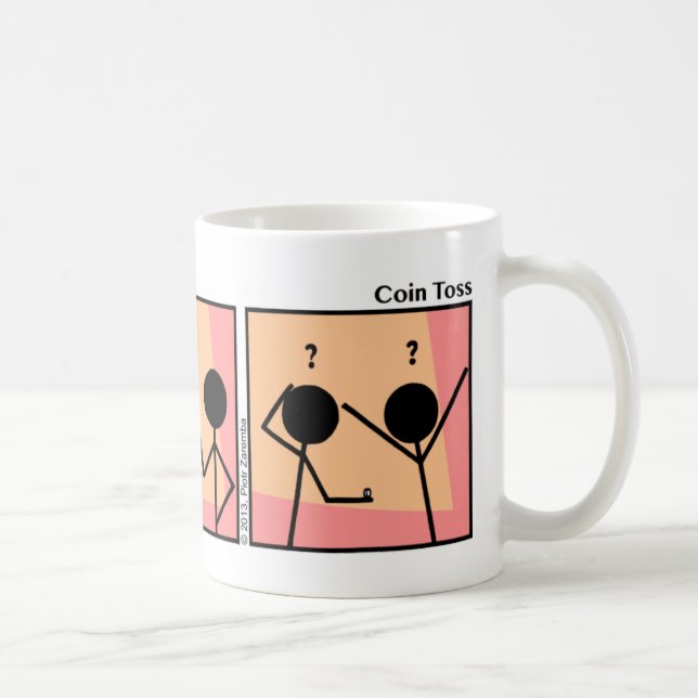 Caneca De Café Coin Toss Mug Engraçado (Direita)