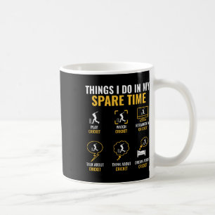 Caneca De Café Coisa que faço no meu tempo livre Esporte críquete
