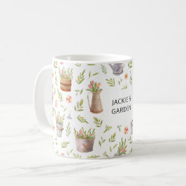 Caneca De Café Coisas de jardinagem personalizadas em aquarela